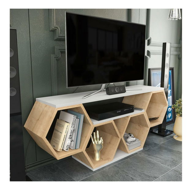 TV stolić/ormarić Balter (bijela + hrast sonoma)