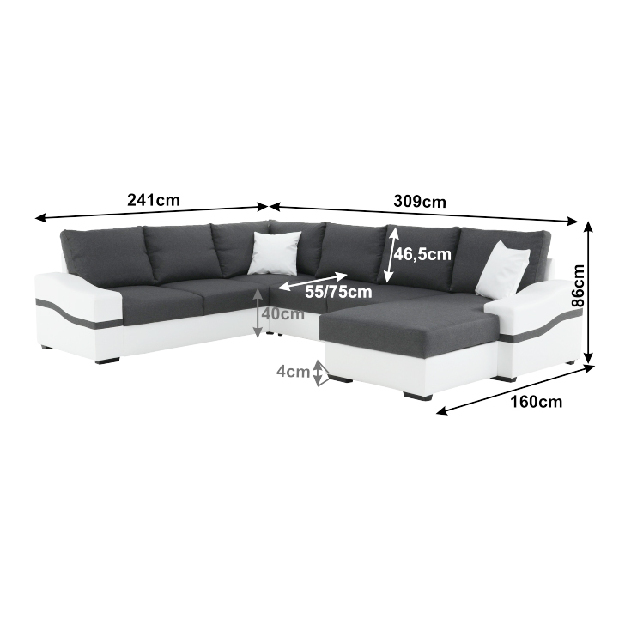 Kutna garnitura U Orleton 2+A+2R+L (D) 