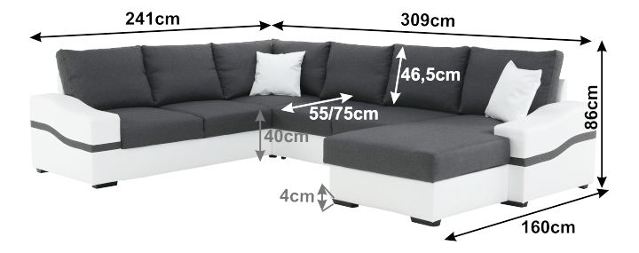 Kutna garnitura U Orleton 2+A+2R+L (D) 