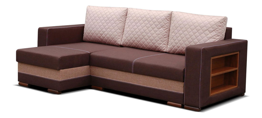Rohová sedačka Rivea (hnedá + béžová) (L)