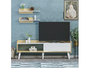 Mobilier living Lipoma 6 (alb + stejar) 