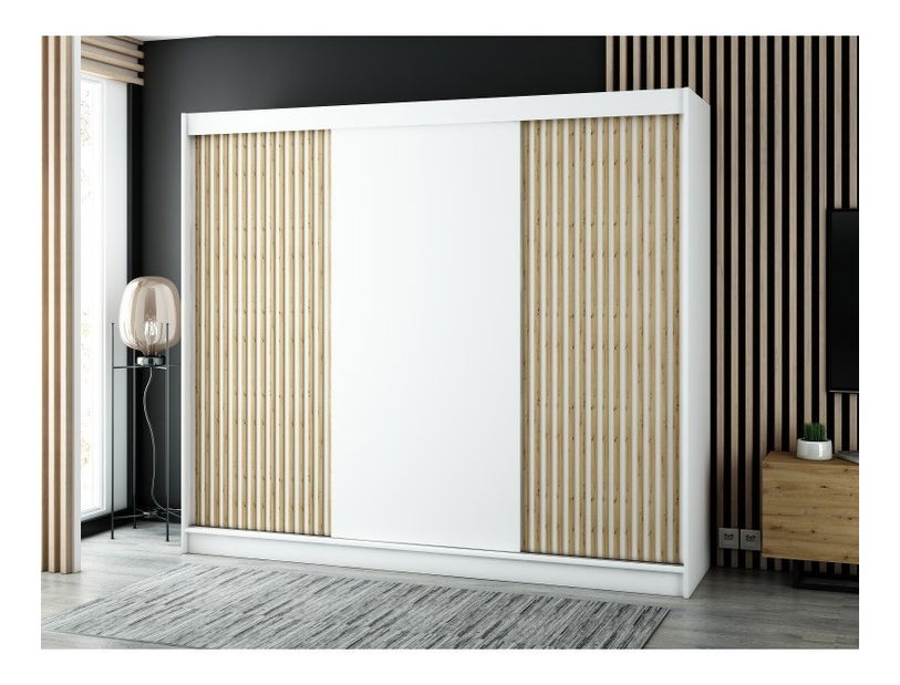 Dulap de haine 250 cm Ladonna (alb mat)