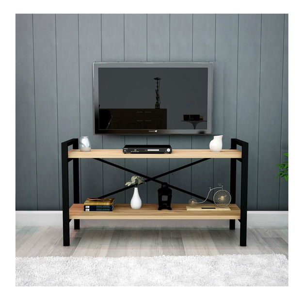 TV stolík Nevipe 4 (borovica atlantická + čierna) 