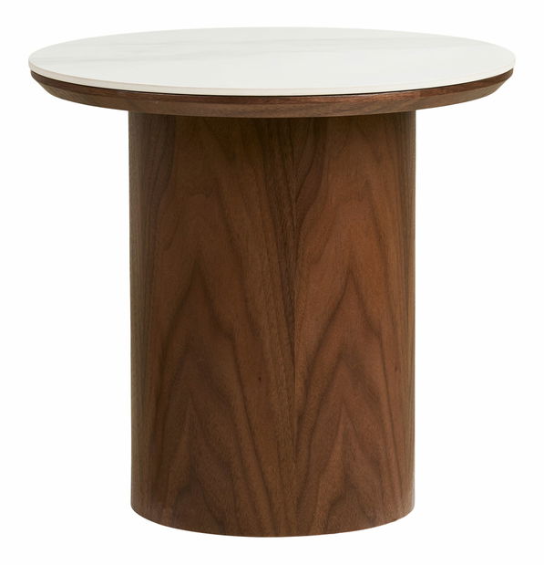 Príručný stolík Nealina 2 (biela + tmavohnedá)