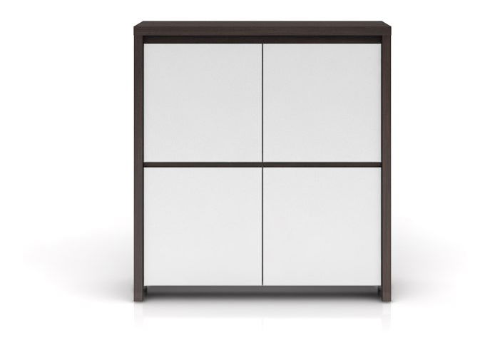 Skrinka BRW Kaspian KOM4D (wenge + lesk biely)