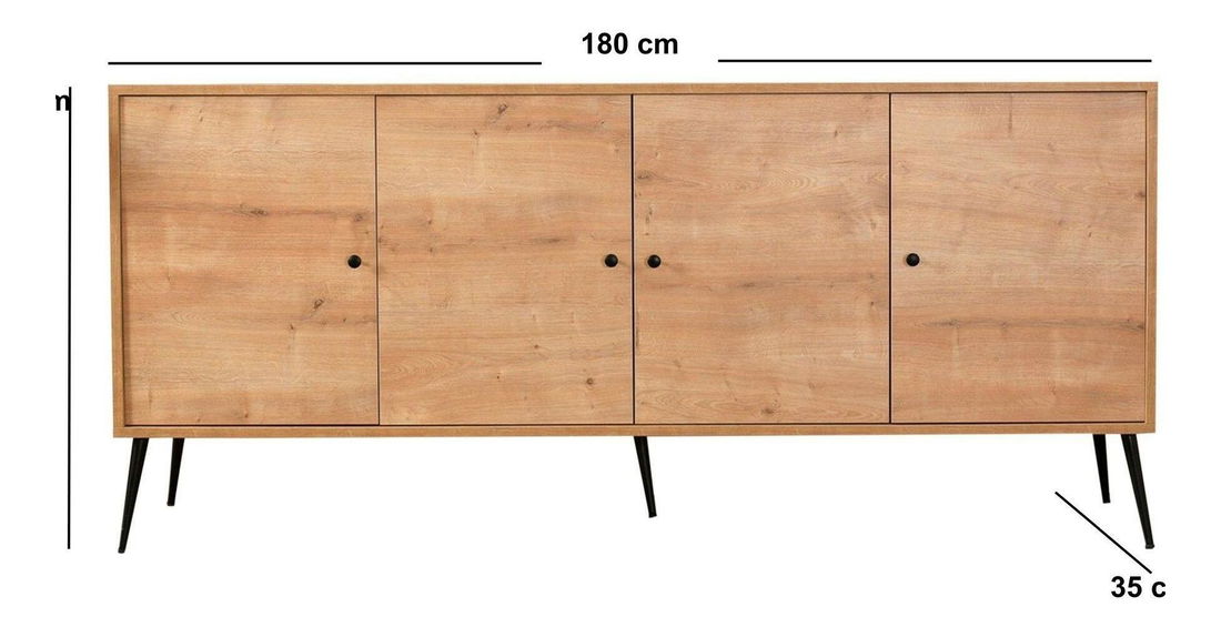 Ormarić Violetta (hrast + crna)