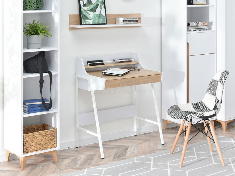 PC asztal Borge (tölgy + fehér)