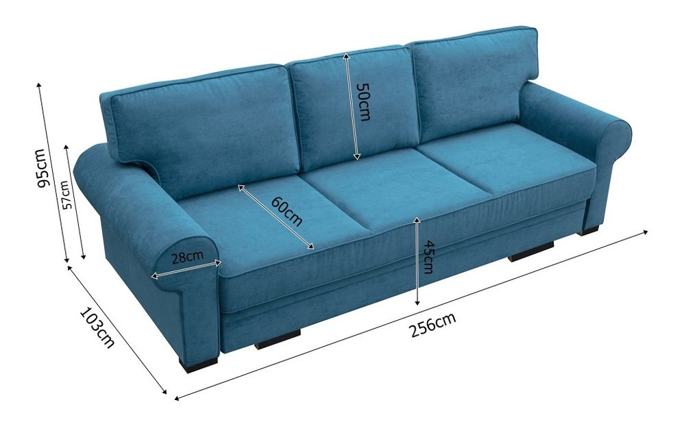 Canapea trei locuri Bremo (Gri închis)