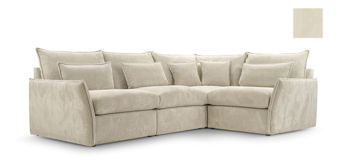 Rohová sedačka Eldia (P) (béžová)
