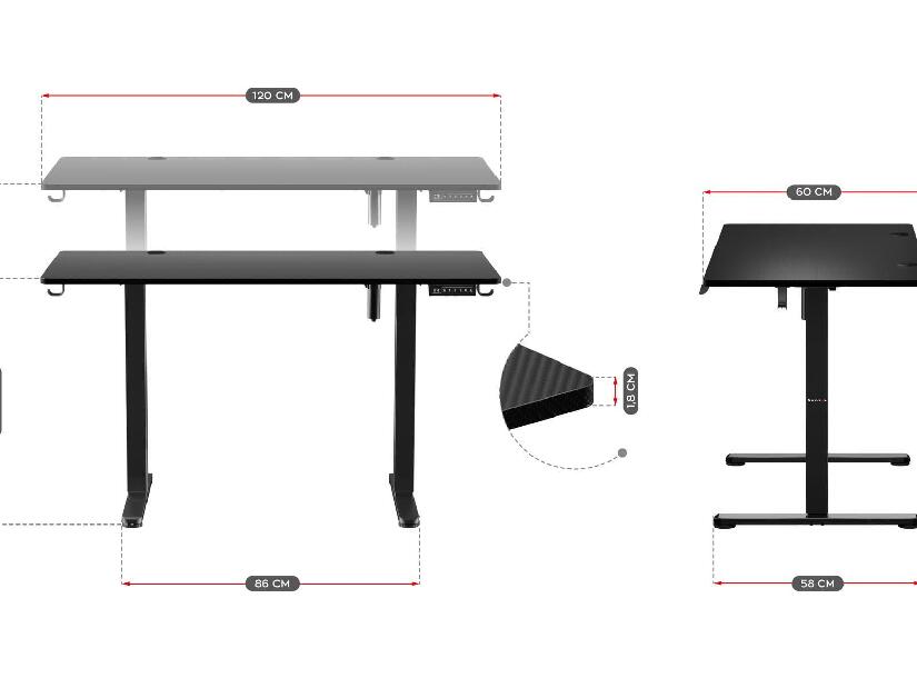 PC stolić Hyperion 8.2 (crna)