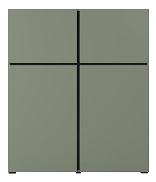 Komód Crossroad G76 (fenyőzöld + fekete)