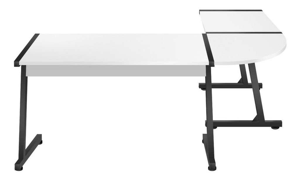 Rohový PC stolík Hyperion 6.0 (čierna + biela)