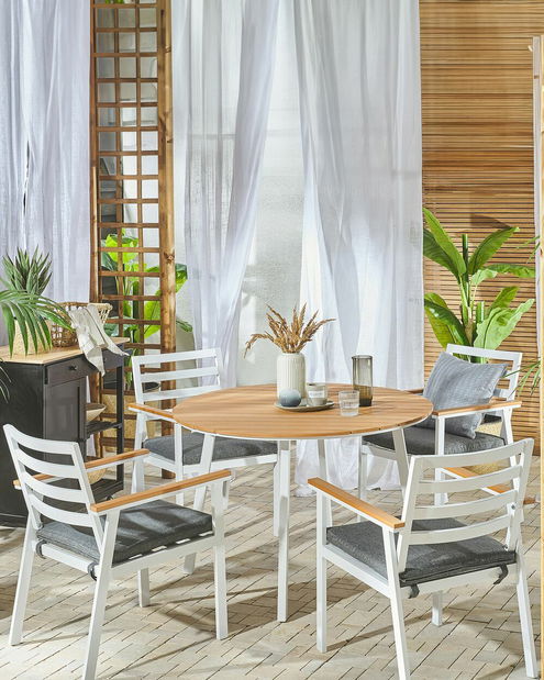 Set 4 ks. záhradných stoličiek COVELL (biela)