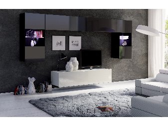 Mobilier living Calabria C2 (Negru + Alb) (fără iluminat)