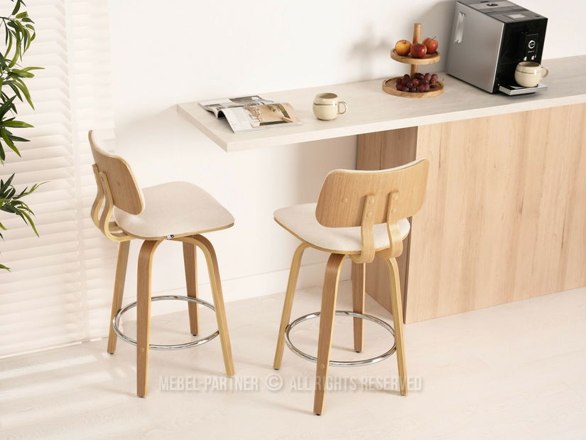 Stolička Heindrich (krémová + dub)