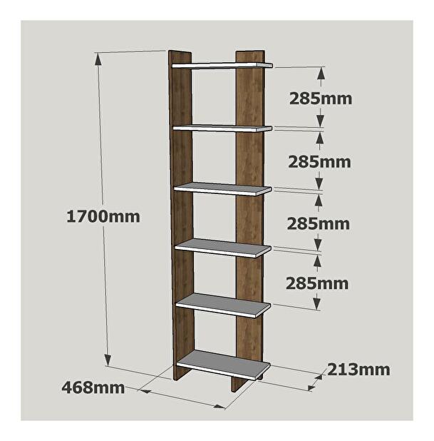 Regál Ornela (fehér + dió) 