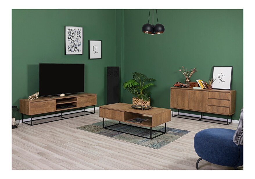 Mobilier living Lexuna 6 (Nuc + Negru)