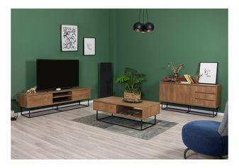 Set mobilier living Laxi 6 (nuc + negru)