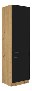Skrinka na vstavanú chladničku Meriel 60 LO-210 2F (čierna + dub artisan)