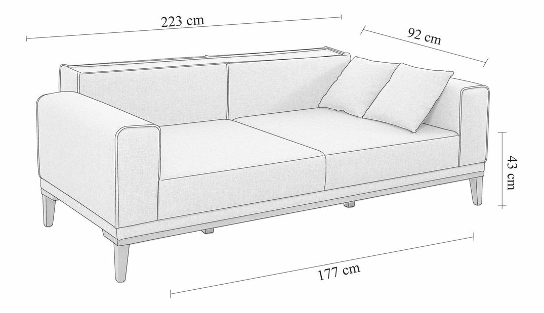 Set canapea fotoliu Lesan (albastru închis)