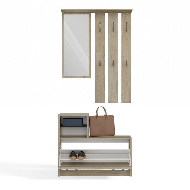 Set mobilier hol Vayan 1 (stejar sonoma) (cu oglindă)