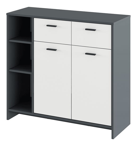 Komoda Nappa Typ 1 (grafit + biela)