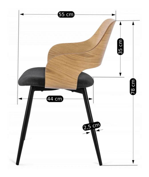 Jedálenský set Licita (dub zlatý + čierna) (pre 4 osoby)
