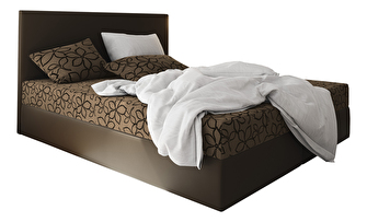 Bračni krevet  Boxspring 180 cm Lilac (uzorak + smeđa) (s madracem i prostorom za odlaganje)