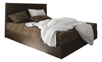 Bračni krevet  Boxspring 180 cm Lilac (uzorak + smeđa) (s madracem i prostorom za odlaganje)