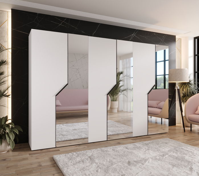 Szekrény Alaris 2 300 (fehér + fekete) (tükörrel)