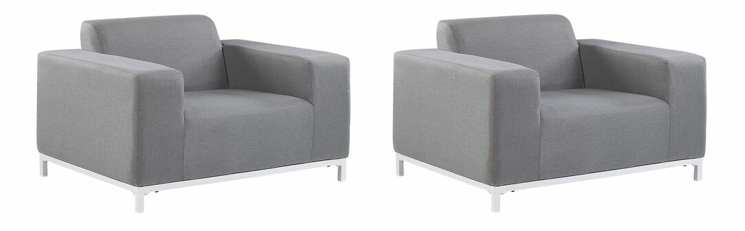 Set 2 ks záhradných kresiel Roper (sivá + biela) 