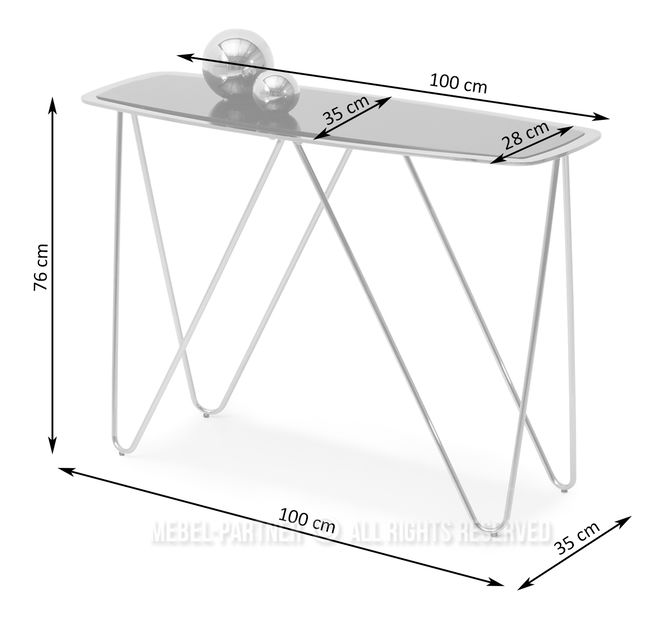 Konzolový stolík Vivana Kons (čierna + zlatá)