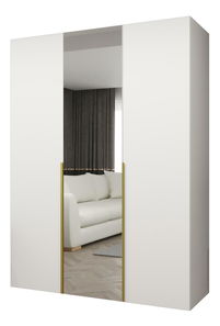 Ormar za garderobu 150 cm Alice 2 (bijela + zlatna)