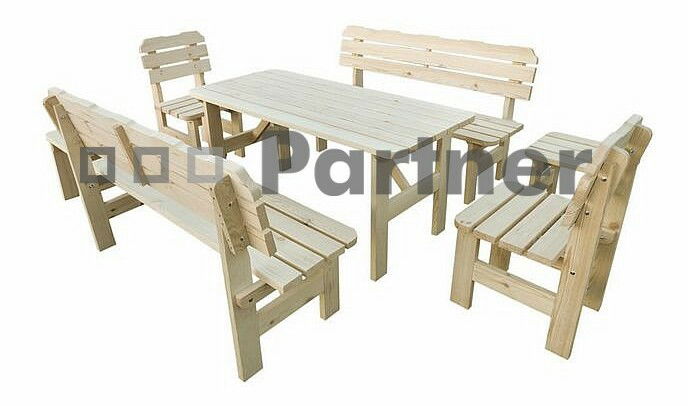 Mobilier de grădină Pin masiv 1+6 1