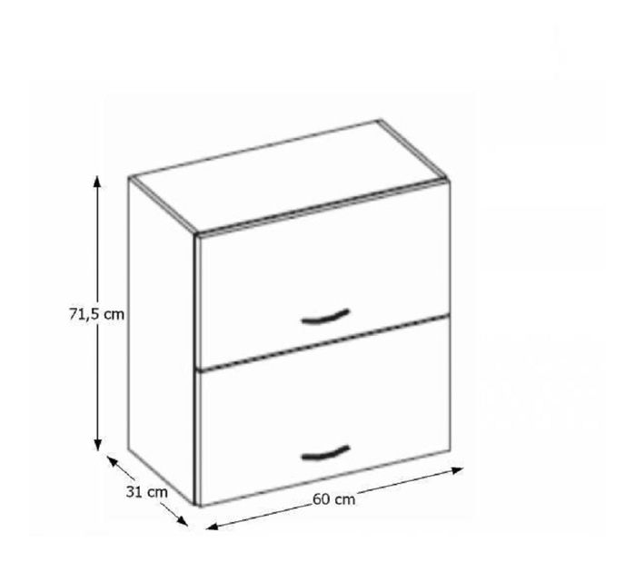 Gornji kuhinjski ormarić60 GU 72 Pleitton (visoki krem sjaj) *rasprodaja