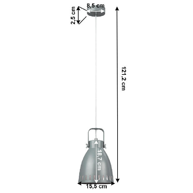 Viseća lampa Adorra 3 (siva)