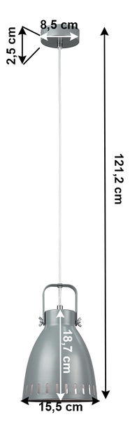 Viseća lampa Adorra 3 (siva)