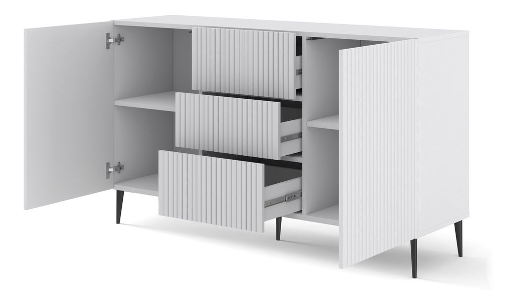 Komoda Rawy 2D3S 2 (biela + čierna)