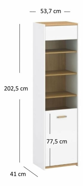 Vitrină Andre 1W (alb mat)