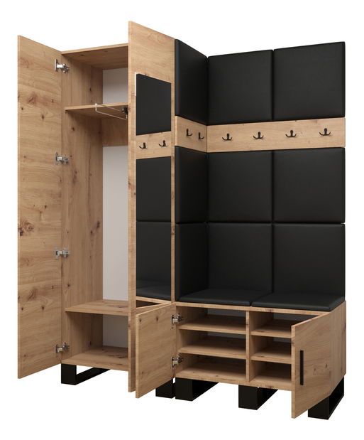 Set mobilier pentru hol Amanda 14 (Stejar artisan + Alb)