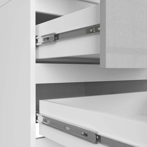 Šatníková skriňa Slots (biela + lesk kovový) (s nadstavbou)