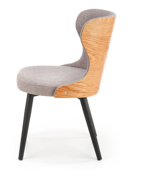 Jedálenská stolička Kosira (sivá + dub prírodný + čierna)