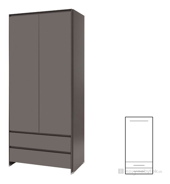 Šatníková skriňa BRW Fini SZF2D2S/20/9