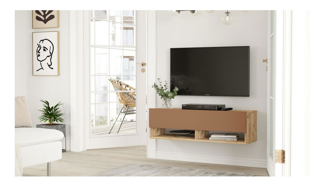 TV asztal/Szekrény France 13 (atlanti fenyő + tégla) 