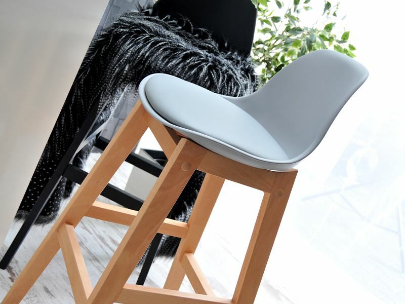 Stolička Evan (sivá + buk)