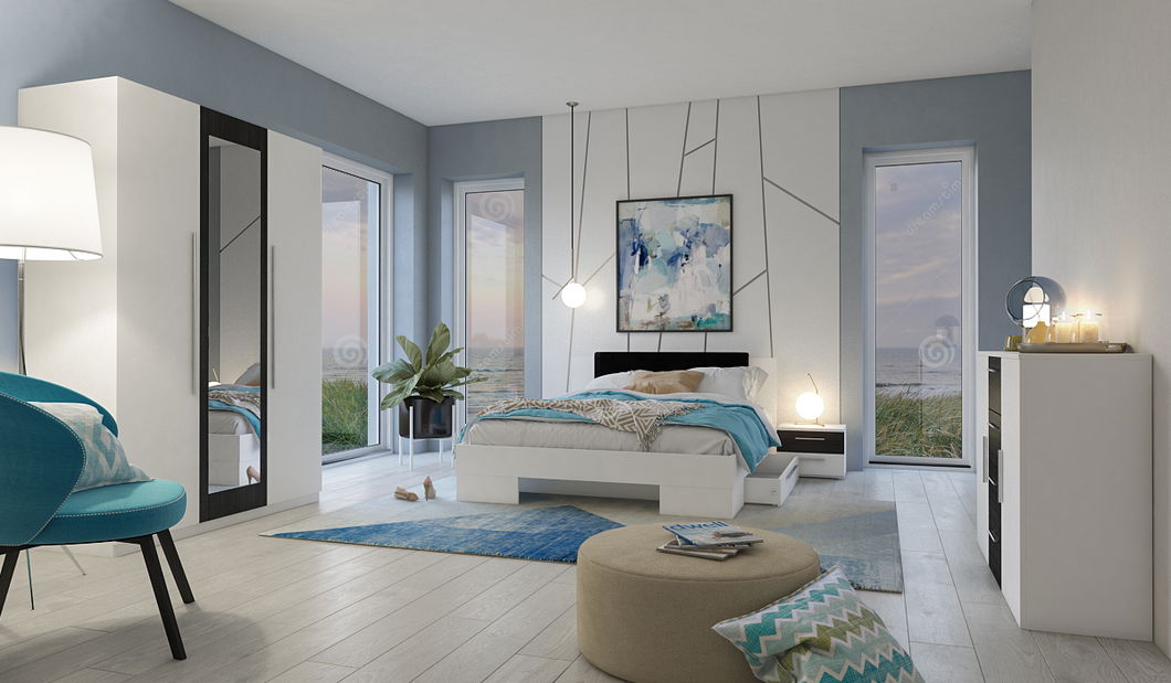 Bračni krevet 160 cm Verwood Typ 81 (s noćnim ormarićima) (orah crni + bijela)