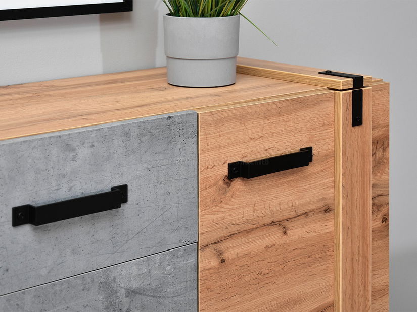 Mobilier living Suspendera SH05 (stejar + negru)