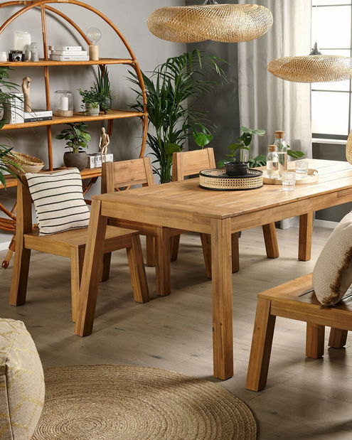 Set de 6 scaune de grădină Livza (lemn deschis)