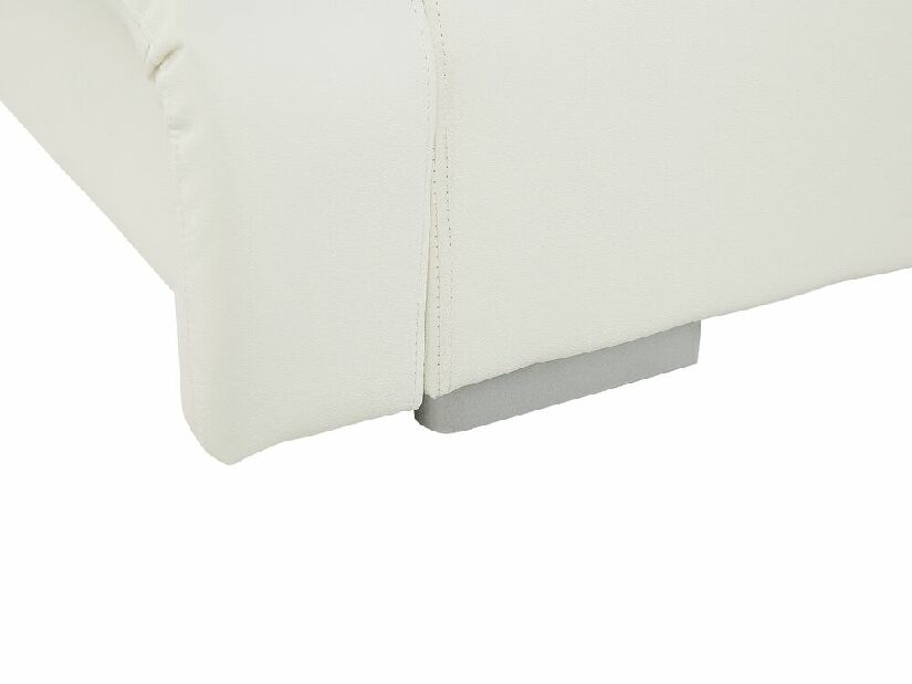 Manželská posteľ 140 cm NICE (s roštom a LED osvetlením) (biela)