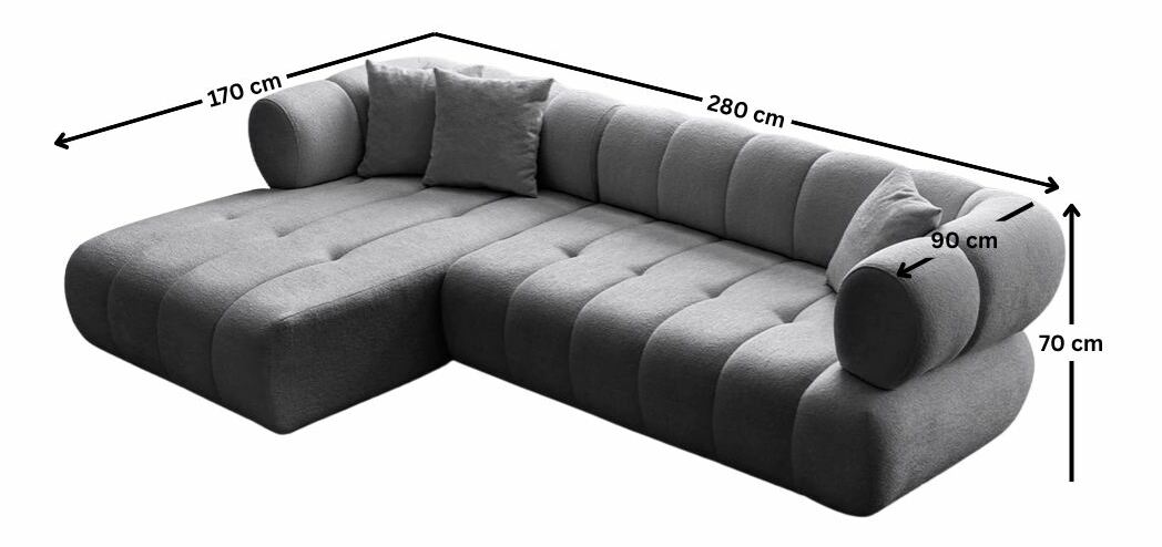 Rohová sedačka Petronel (sivá) (L)